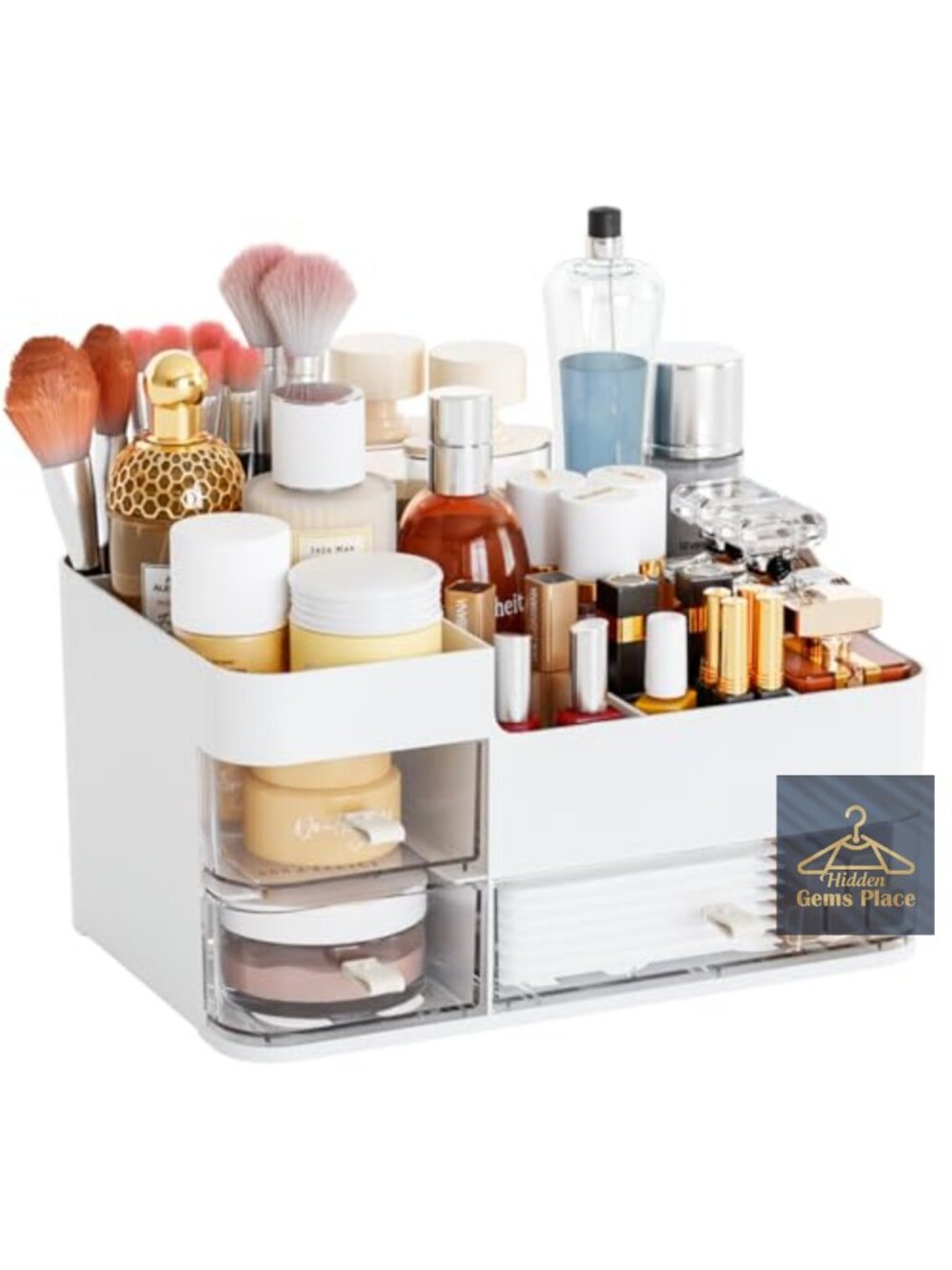 Makeup Organizer with Drawers, Plastic Cosmetic Storage for Vanity, Skincare,